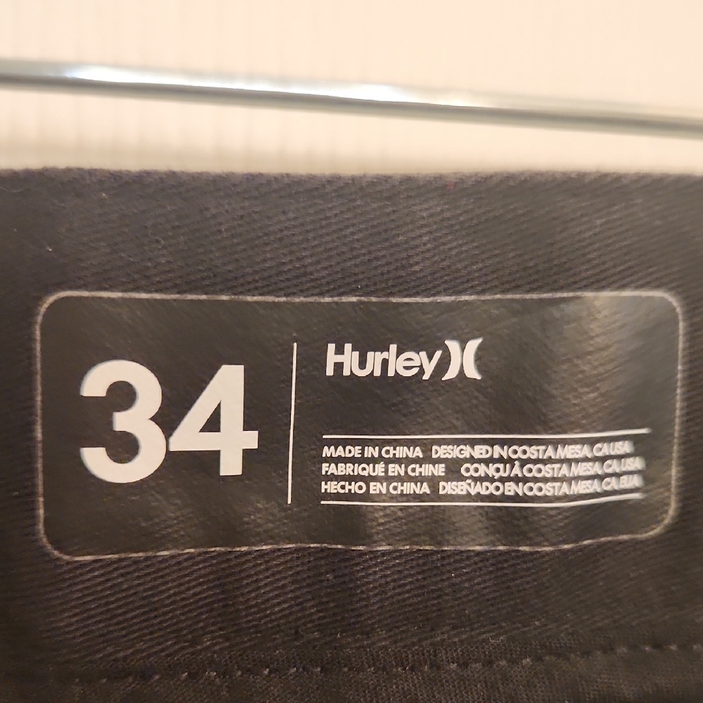 NWT Hurley Men's Black Slim Fit Worker Icon Pant Size 34x34 - Picture 9 of 16